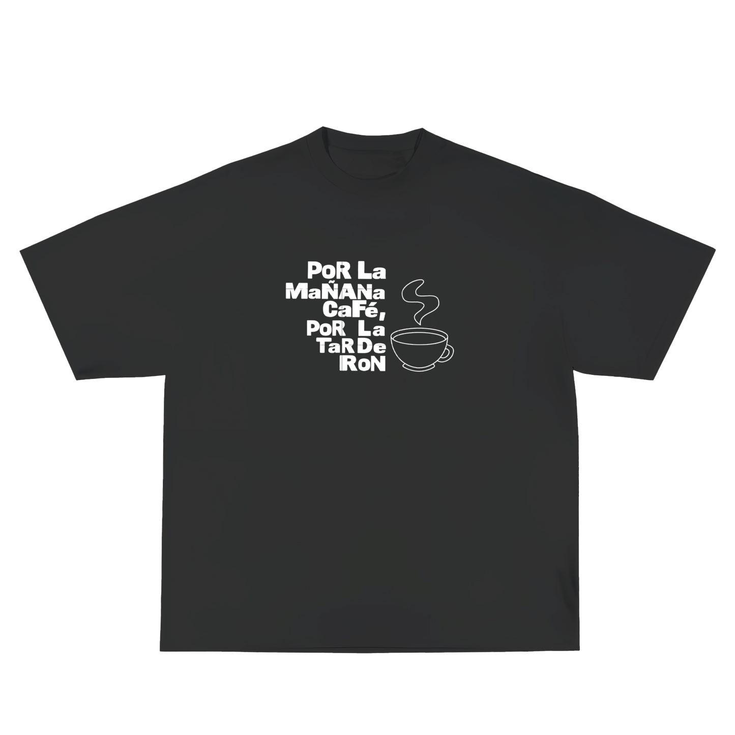 Polera Oversize Fit - Bad Bunny - Café y ron