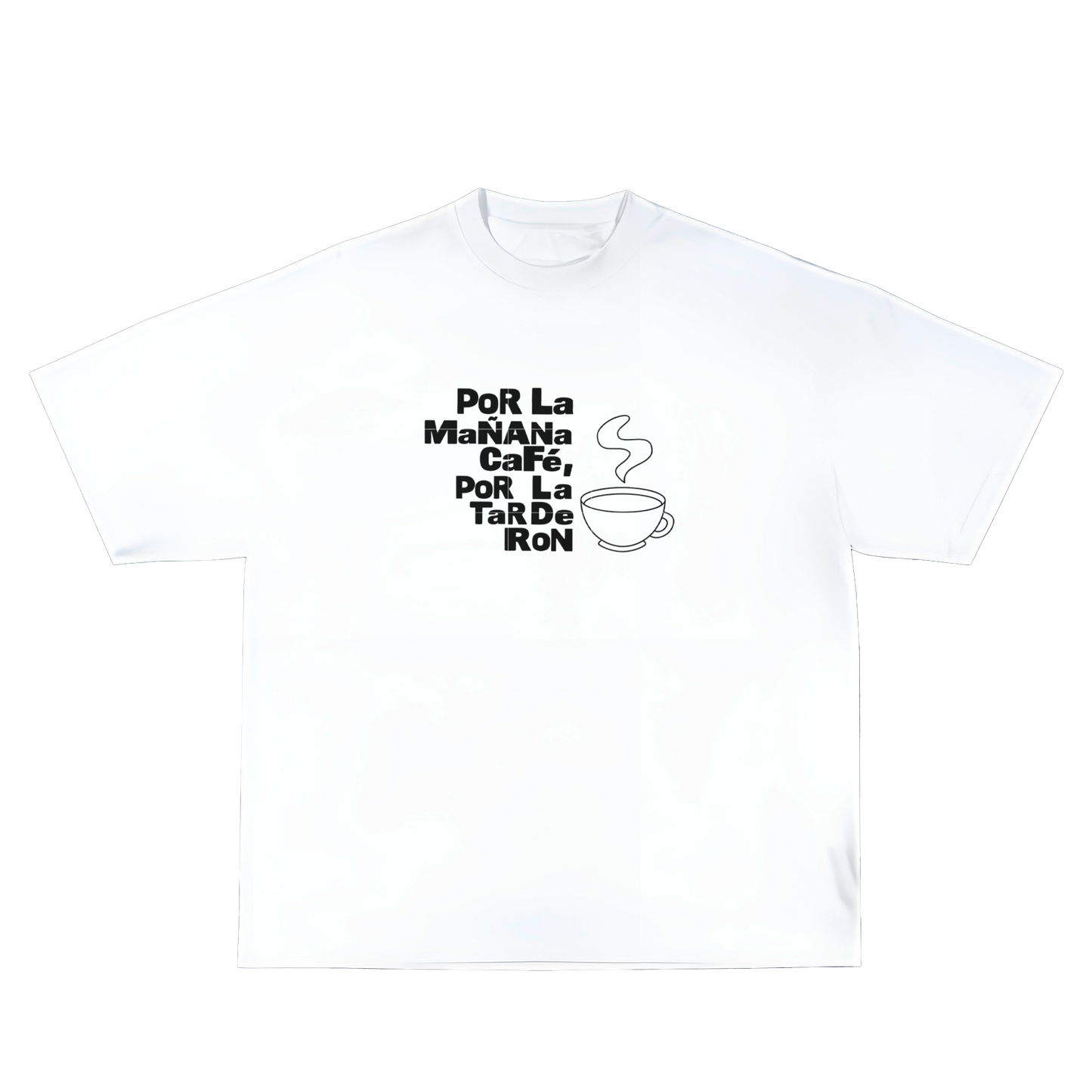 Polera Oversize Fit - Bad Bunny - Café y ron